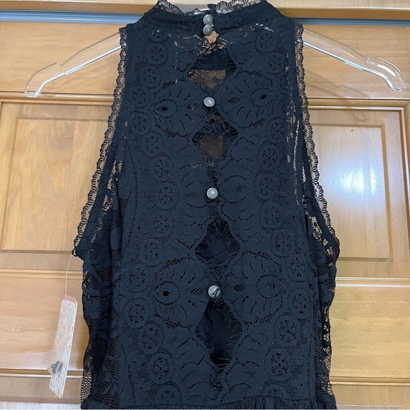 Free People Verushka Lace Mini Dress Black Size 8 NWT - Picture 7 of 16